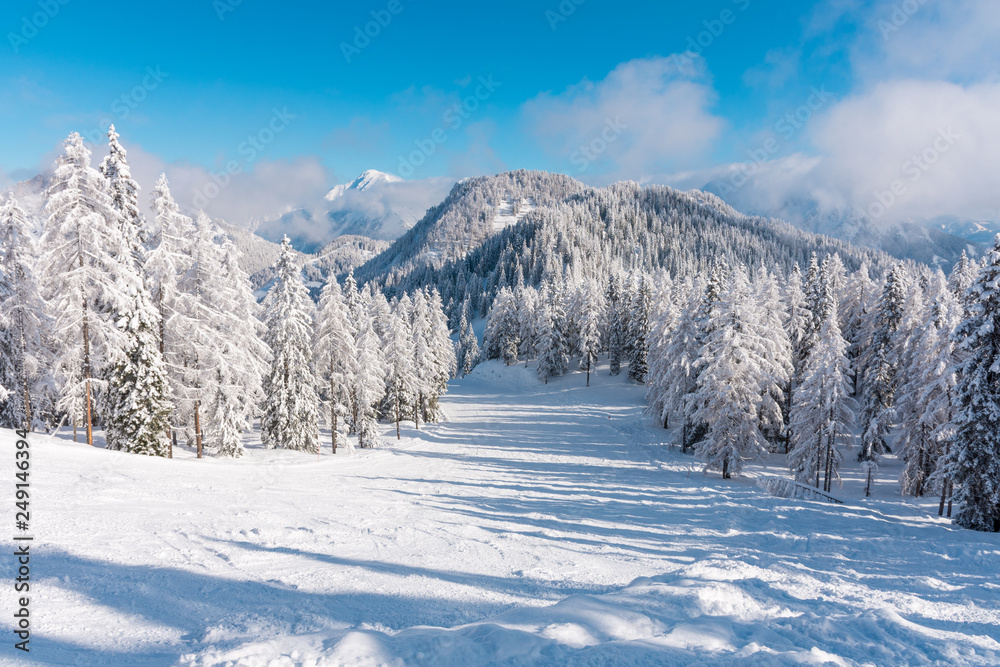Bergpanorama im Winter Wurzeralm - Österreich