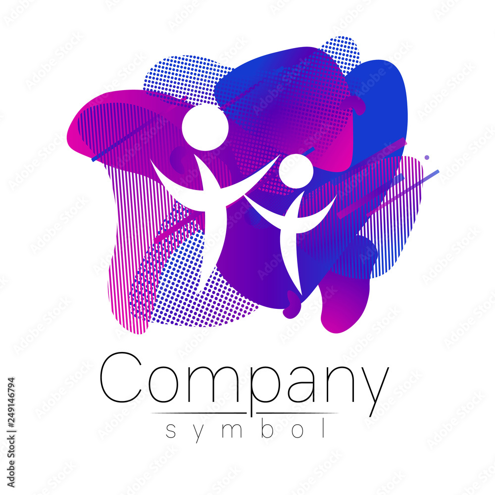 Modern head logo of Company Brand . Profile Human. Fluid style. Logotype in vector. Design concept. Gradient liquid isolated on white background. Abstract geometric shapes. Blue violet color Modern head logo of Company Brand . Profile Human. Fluid style. Logotype in vector. Design concept. Gradient liquid isolated on white background. Abstract geometric shapes. Blue violet color