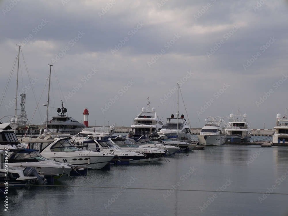 yachts in harbor