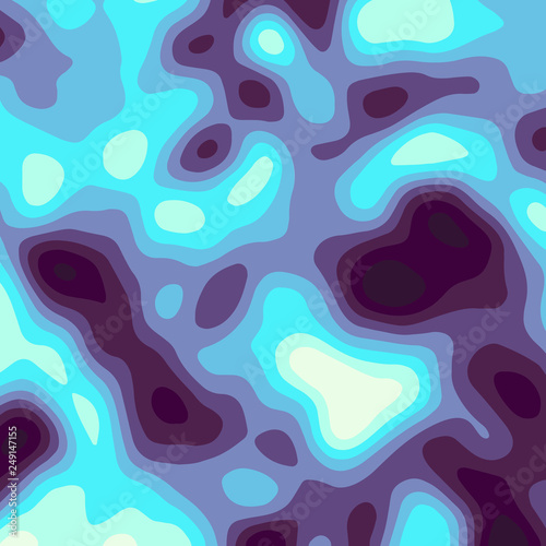 The stylized height of the topographic contour in lines and contours. The concept of a conditional geography scheme and the terrain path. Vector illustration.