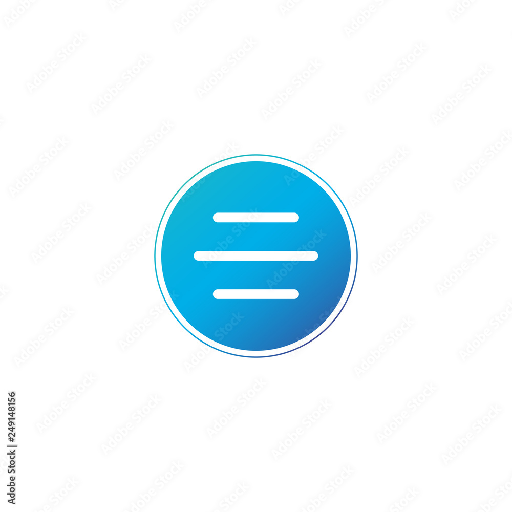 Hamburger Menu Circle Icon or button for web, Vector illustration isolated on white background. Hamburger Menu Circle Icon or button for web, Vector illustration isolated on white background.