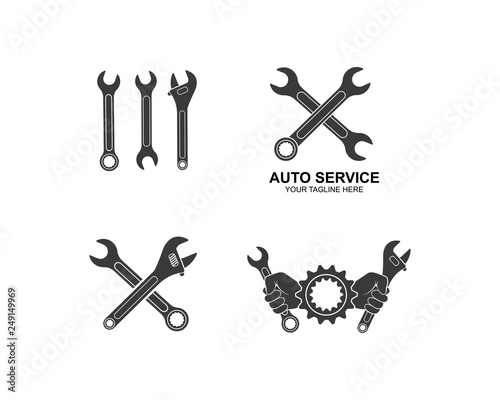 wrench icon vector of automotive service illustration