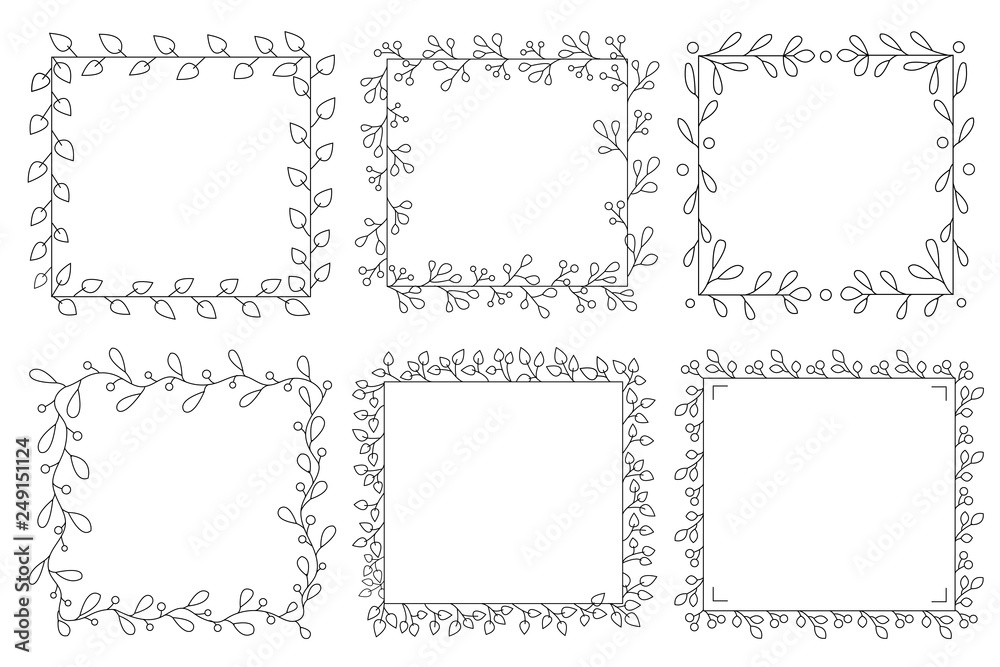 Hand drawn botanical vector frames and wreath. Illustration for greeting card, wedding invitation, logo, poster, tag, label. Hand drawn botanical vector frames and wreath. Illustration for greeting card, wedding invitation, logo, poster, tag, label.