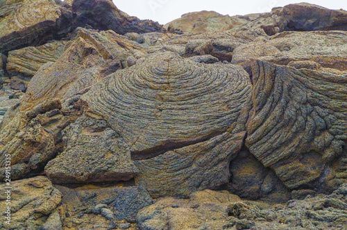 Nature geometry. Natural pattern. Natural abstraction. Dry lava field near volcano Erta Ale. Badland desert area. Ethiopia, Afar Depression (Afar Triangle or Danakil Depression) © Marisha_SL