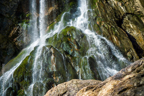 The Gega waterfall. The most famous and largest waterfall in Abkhazia. Georgia. photo