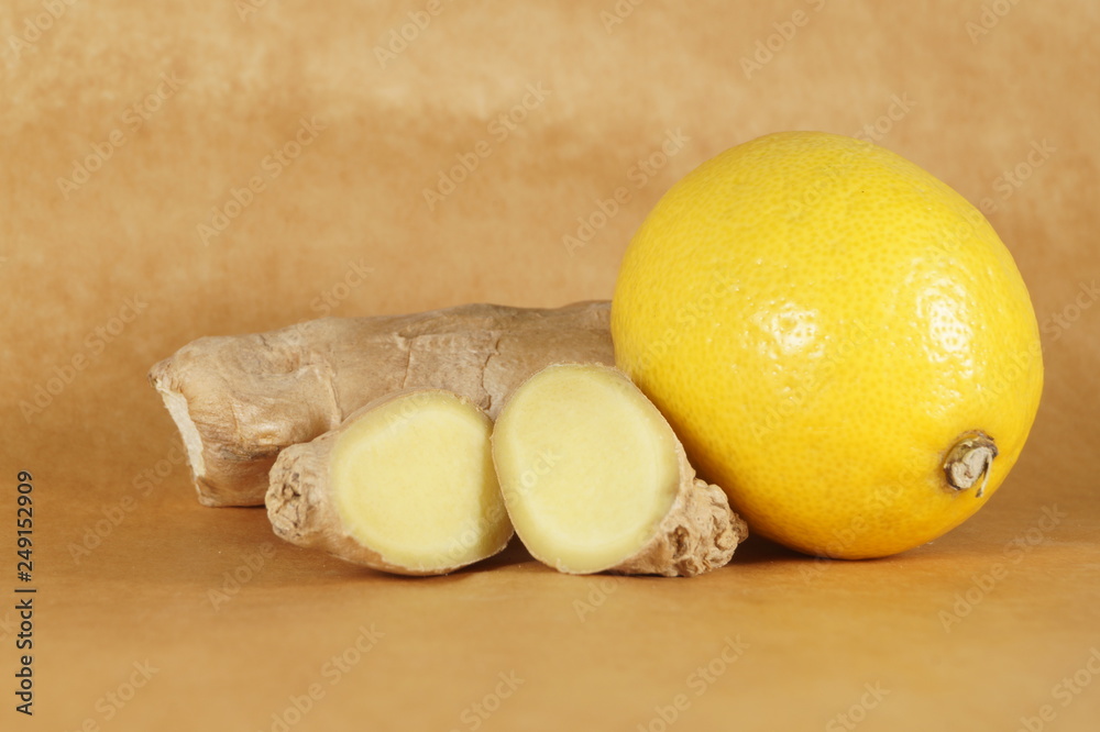 fresh lemons on craft paper