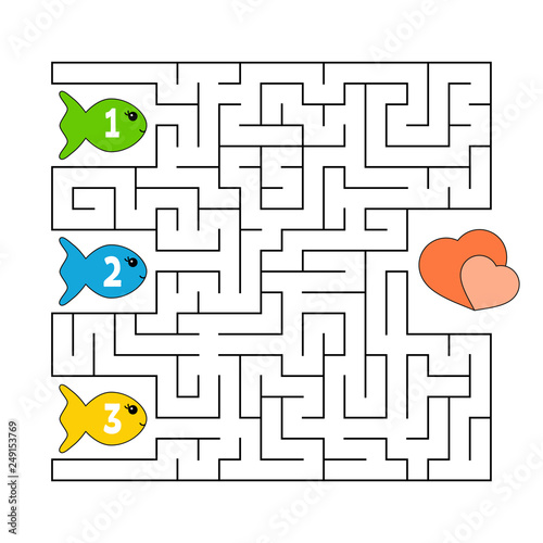 Abstract maze. Game for kids. Puzzle for children. Cartoon style. Labyrinth conundrum. Color vector illustration. The development of logical and spatial thinking.