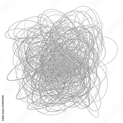 Chaos on white. Abstract tangled texture. Random chaotic lines. Hand drawn dinamic scrawls. Black and white illustration. Background with lines. Universal pattern. Art creation