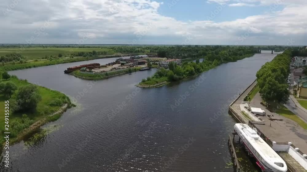 The landscape of the city of Pinsk, Belarus. Aerial View The landscape of the city of Pinsk, Belarus. Aerial View
