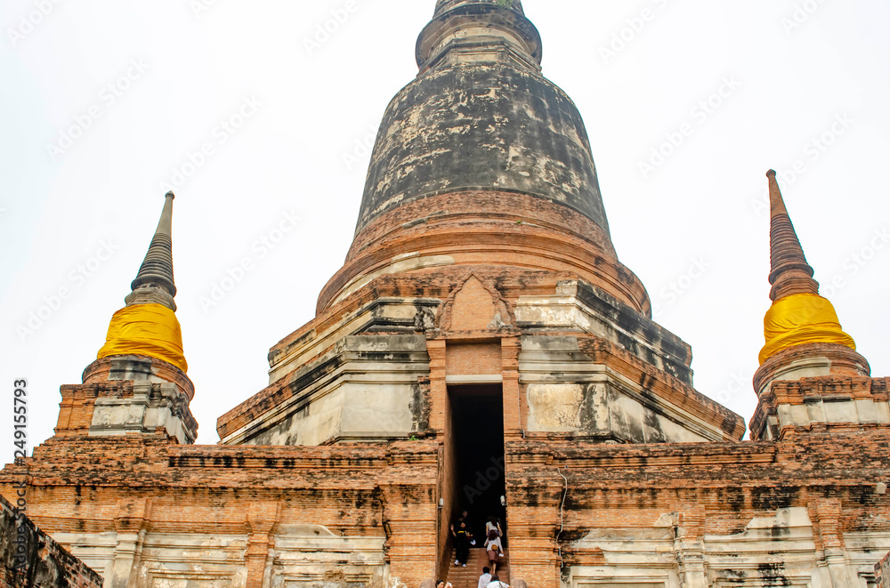 Fototapeta premium Wat Yai Chai Mongkhon Temple in Ayutthaya, Thailand
