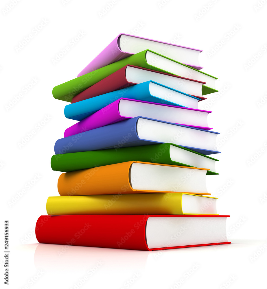 coloured books isolated 3d illustration coloured books isolated 3d illustration