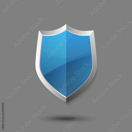 Free Download Glossy vector steel shield. Protection symbol for design - GFXLoad