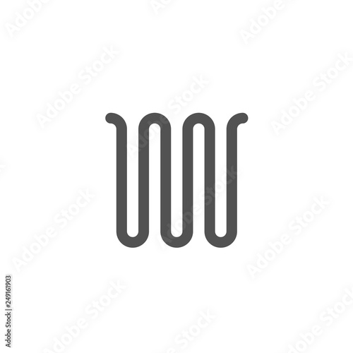 Wave zigzag line sign geometric vector symbol symbol, line outline abstract logo element template isolated clipart