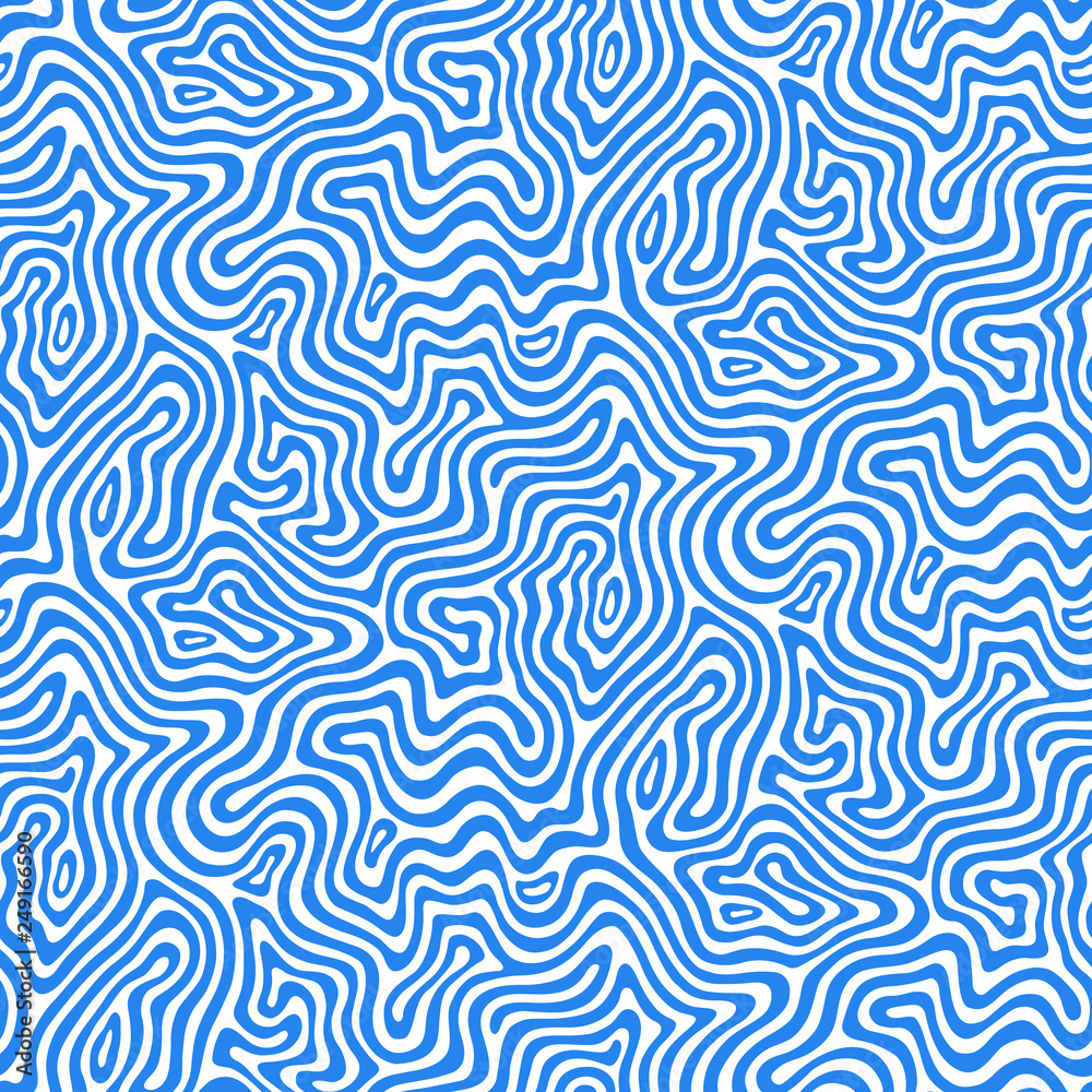 Abstract seamless vector pattern. Blue wavy stripes on a white background. Abstract seamless vector pattern. Blue wavy stripes on a white background.