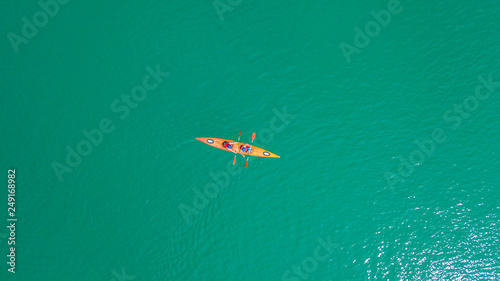 Kayakers aerial view