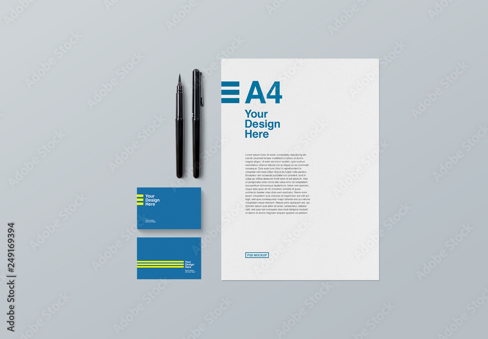 Business Card and Letterhead Mockup Stock Template Adobe Stock