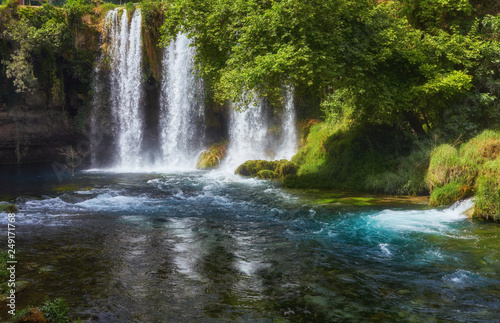 View of the waterfall Upper Duden in the city of Antalya.