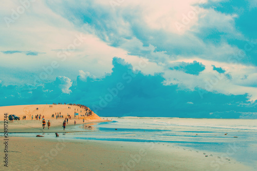 Beach of Jericoacoara with peoples - Ceará
