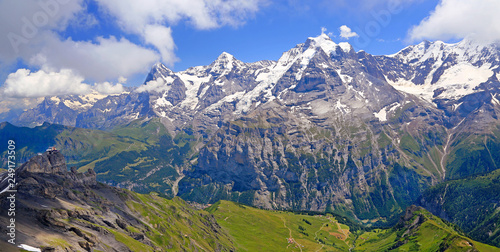 Eiger  Monch and Jungfrau mountains  Switzerland Alps