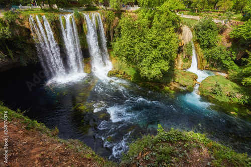 View of the waterfall Upper Duden in the city of Antalya.