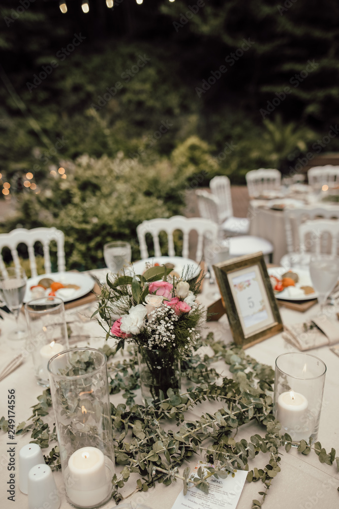 Fototapeta premium wedding table with flowers
