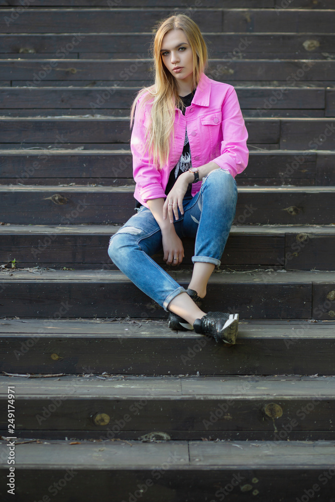 Beautiful blonde posing outdoors. Beautiful blonde posing outdoors.