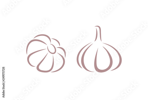 Garlic logo. Isolated garlic on white background