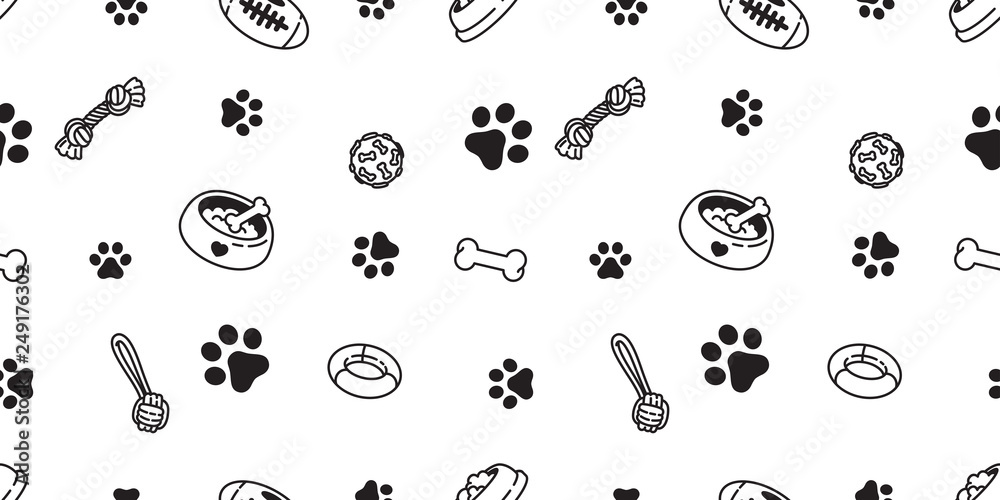 Dog seamless pattern french bulldog vector paw bone food bowl toy scarf isolated repeat wallpaper tile background illustration doodle Dog seamless pattern french bulldog vector paw bone food bowl toy scarf isolated repeat wallpaper tile background illustration doodle