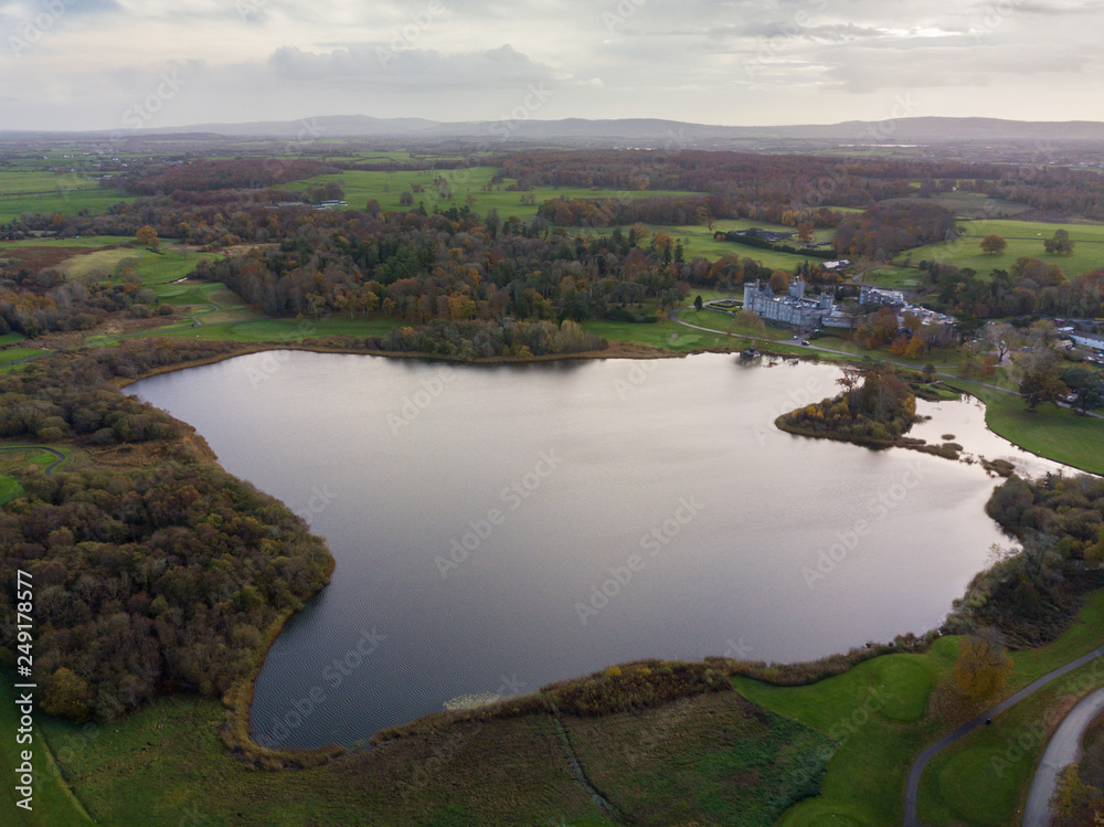 Dromoland castle aerial view.  Ireland, November 2018