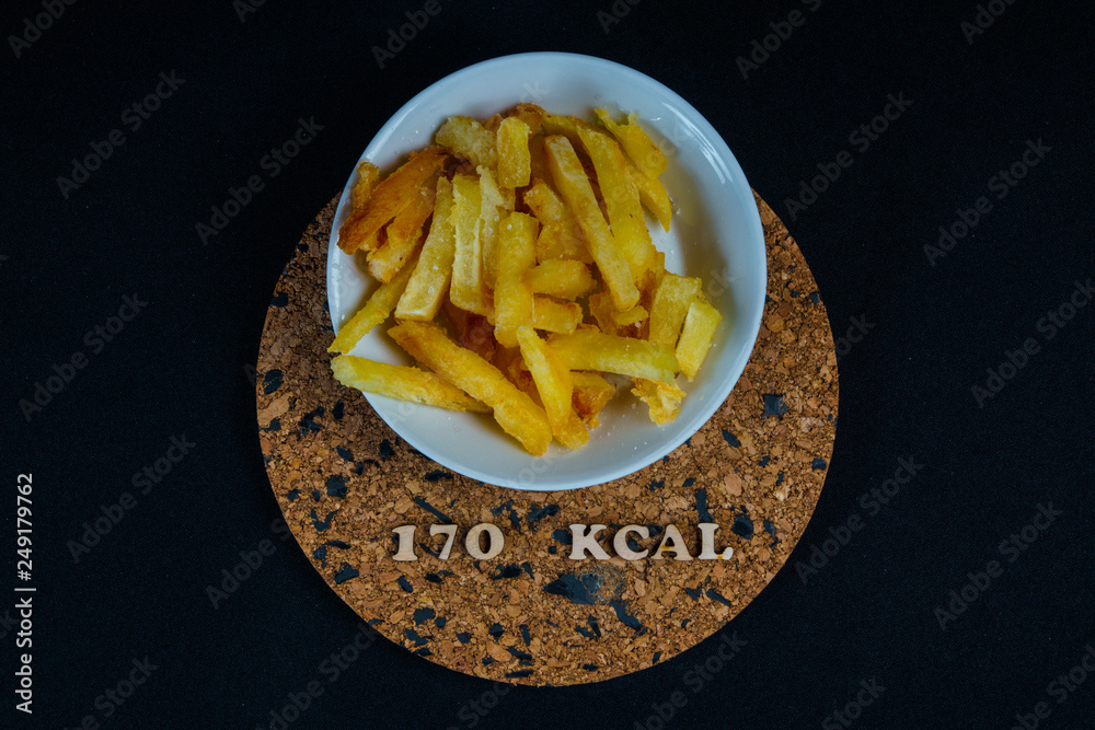 calorie foods french fries 170 kcal 100 grams diet Stock Photo Adobe Stock