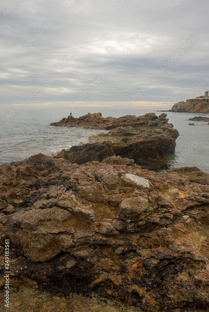 The coast in Santa Eulalia a cloudy day, Ibiza