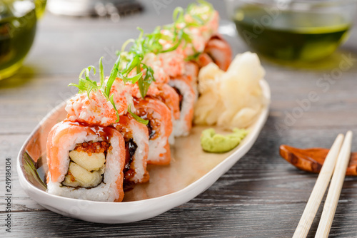 Tasty sushi rolls