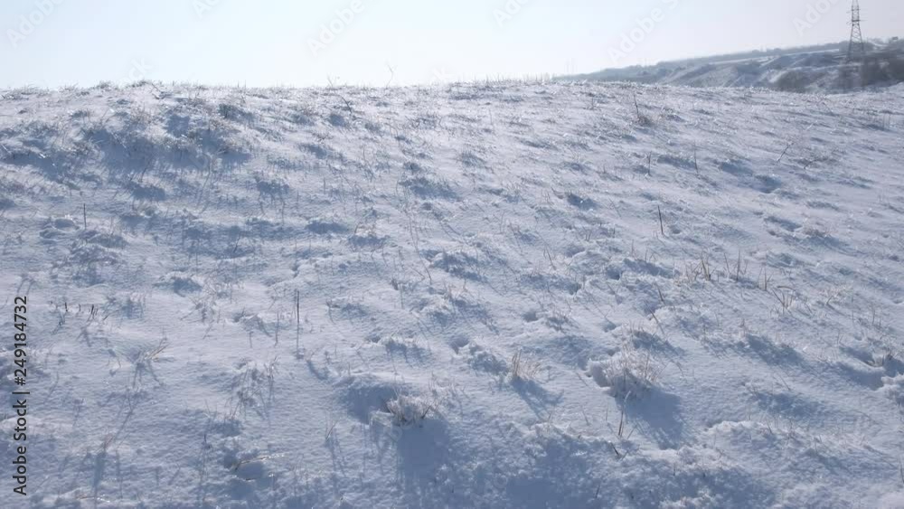 Climbing the mountain in winter panorama opens Climbing the mountain in winter panorama opens