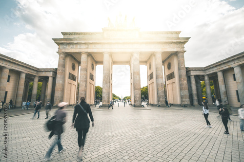 Busy Brandenburg Gate Plaza - Berlin photo