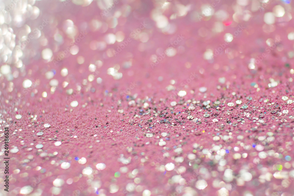 shiny texture background.Bokeh light, shimmering blur spot lights on multicolored abstract background.glitter vintage lights background. gold, silver, blue and black. de-focused.