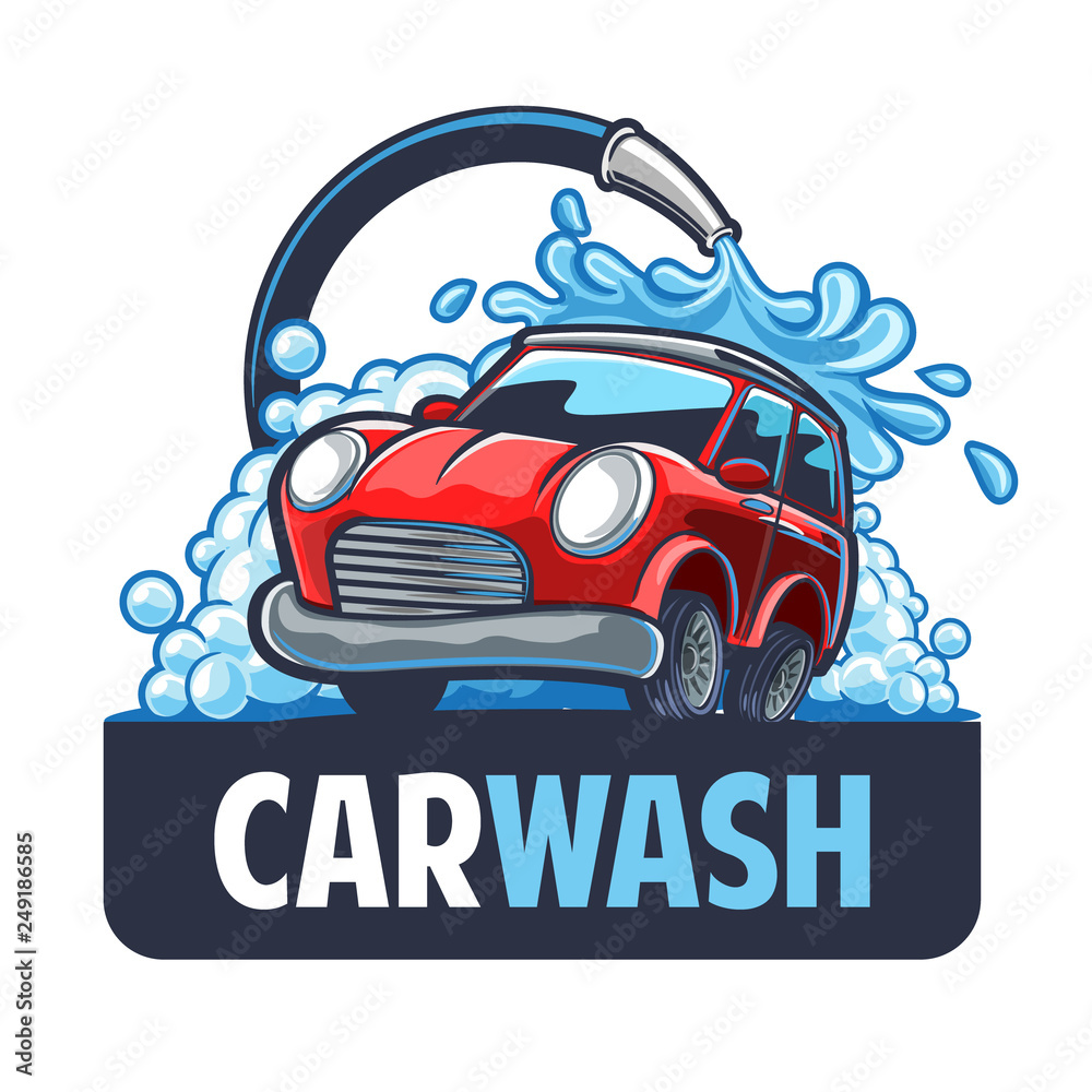Carwash Logo, Car Logo, Vehicle Logo with Water Falls Stock Vector -  Illustration of great, animals: 147875647