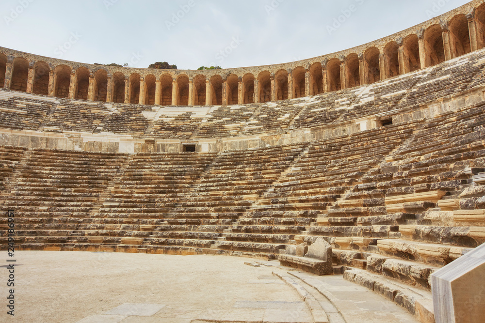 Ancient amphitheater Aspendos in Antalya, Turkey
