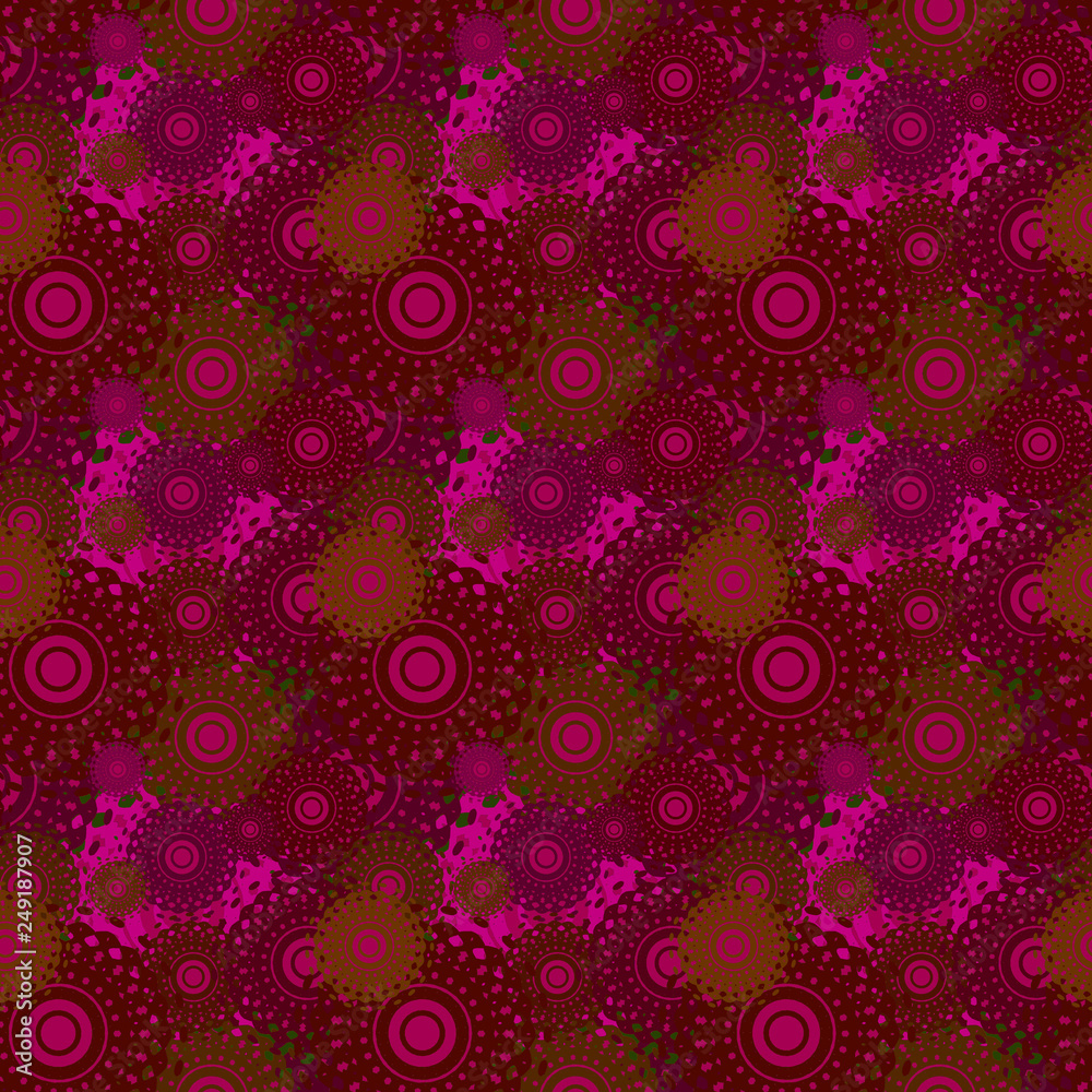 Seamless background pattern with various colored circles. Seamless background pattern with various colored circles.