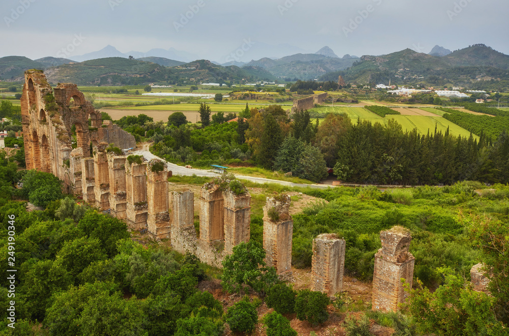Aqueducts in the ancient city of Aspendos in Antalya