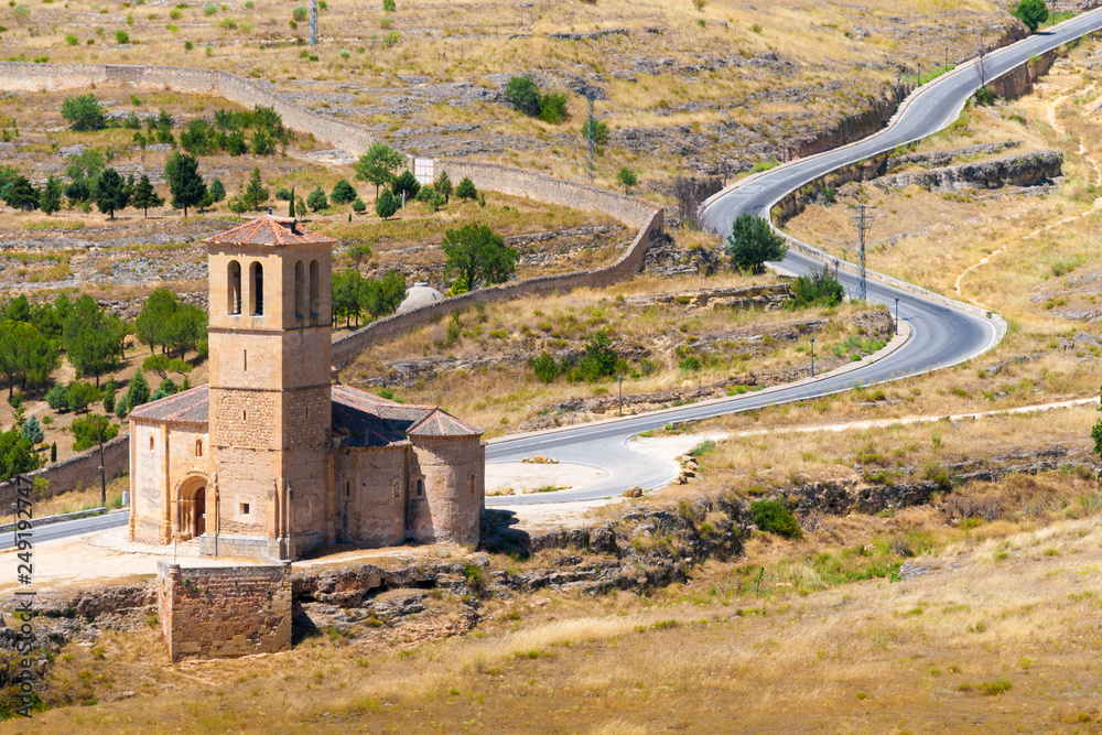 church of La Vera Cruz in Segovia (Spain) in summer