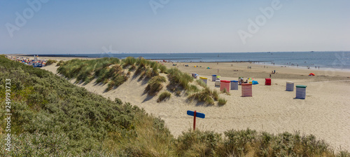 Dunes and beach on the vacation island of Borkum, Germany