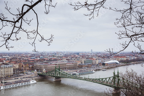 View of Budapest and the river Danube from the Citadella, Hungary photo