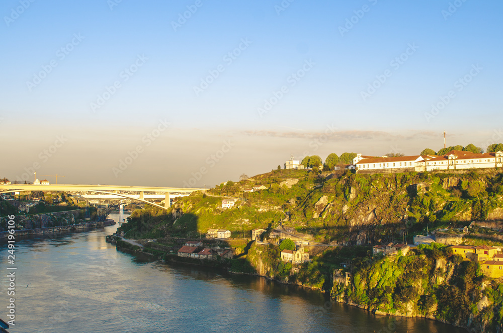 Porto landscape with green hills and river