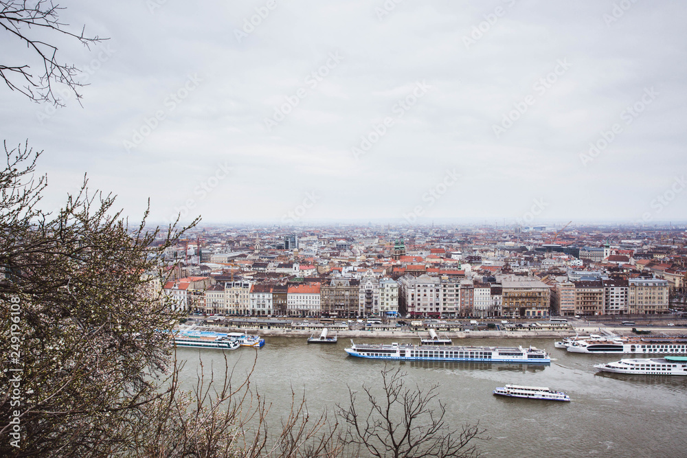View of Budapest and the river Danube from the Citadella, Hungary