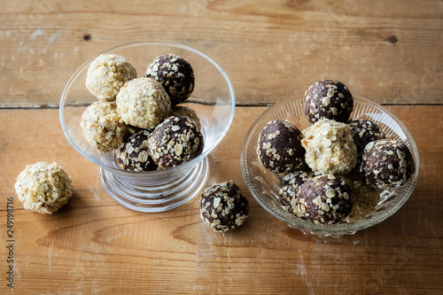 Glass bowls of Energy Balls photo