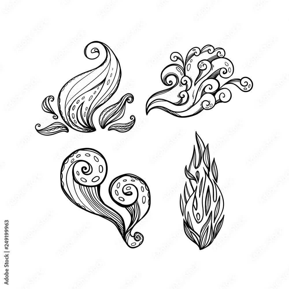 Set of different natural elements isolated 1346720 Vector Art at Vecteezy