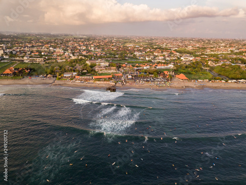 Indonesia, Bali, Canggu, Aerial view of Batu bolong beach photo