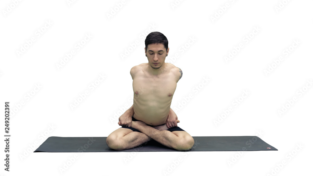 A Woman Engaged In Yoga Asana Sitting Crosslegged Meditating In A Welllit  Room Wearing Leggings Photo Background And Picture For Free Download -  Pngtree