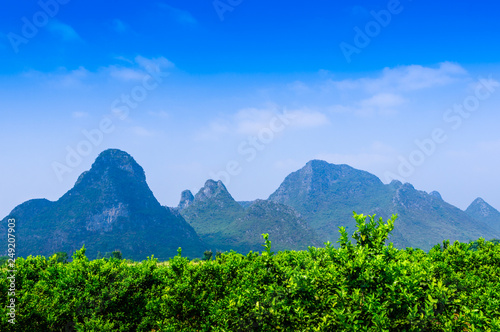 Mountain and fields scenery