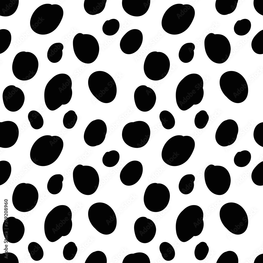 Geometrical background with uneven circles. Abstract round seamless pattern. Hand drawn dots pattern on white background. Vector illustration. Geometrical background with uneven circles. Abstract round seamless pattern. Hand drawn dots pattern on white background. Vector illustration.